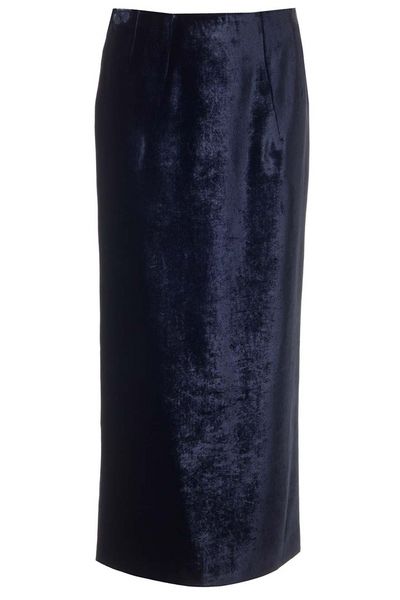 Fendi Zip-Detailed Velvet Skirt