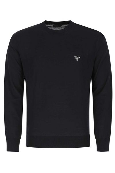 Prada Logo Embroidered Crewneck Jumper