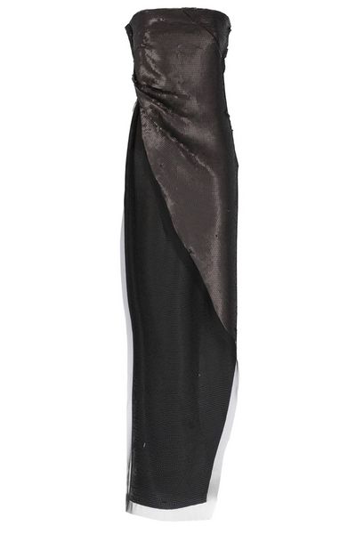 Rick Owens Sequin-Embellished Asymmetric Hem Long Top