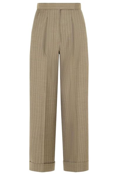 Max Mara Mxmmanetta Ankle Cuff Pinstripe Pants