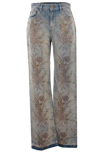 Liu Jo Floral Straight-Leg Jeans