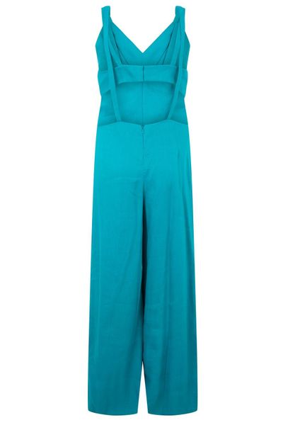 Alberta Ferretti V-Back Wide-Leg Jumpsuit