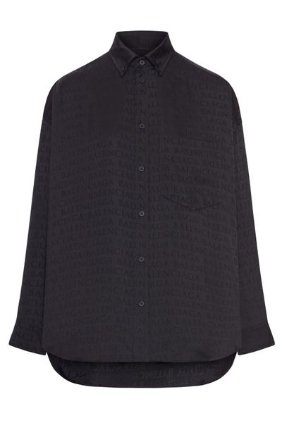Balenciaga Monogrammed Long-Sleeve Shirt