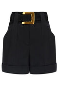 Balmain Grain De Poudre Belted Shorts