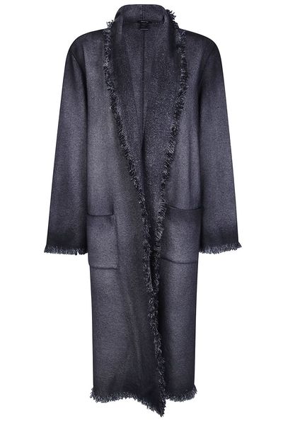 Avant Toi Frayed Trim Herringbone Coat
