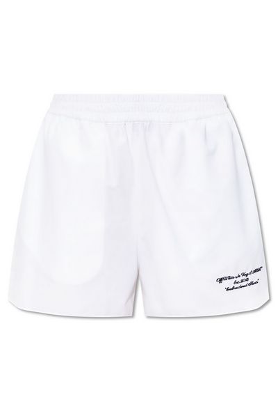 Off-White Logo Embroidered Poplin Shorts