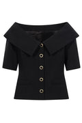 Alessandra Rich Crepe Off-Shoulder Jacket