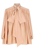 Chloé Oversized Gathered Lavallière Blouse