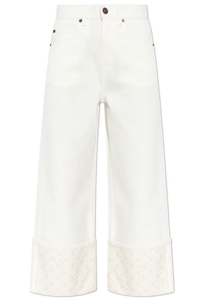 Tory Burch Wide-Leg Cropped Jeans