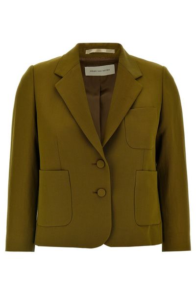 Dries Van Noten Single-Breasted Cropped Blazer