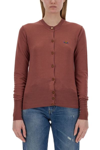 Vivienne Westwood Logo Embroidered Knitted Cardigan