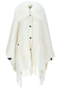 Moncler Grenoble Logo Embroidered Fringed Cape