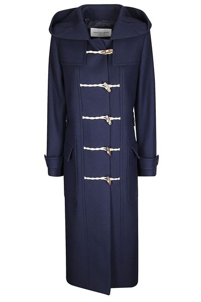 Dries Van Noten Ruffle Hooded Duffle Coat