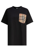 Burberry Check Detailed Crewneck T-Shirt