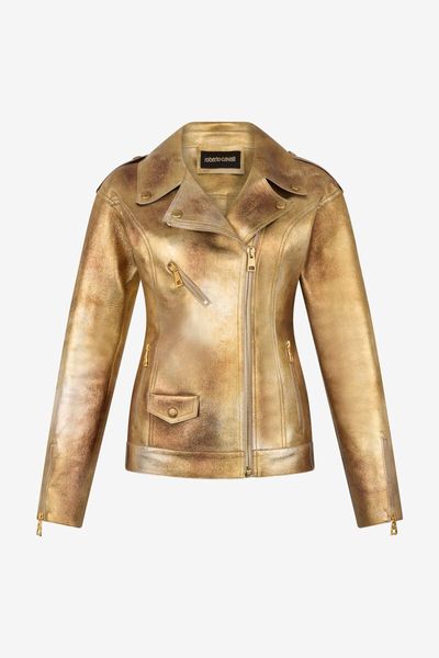 Roberto Cavalli Laminated Biker Jacket