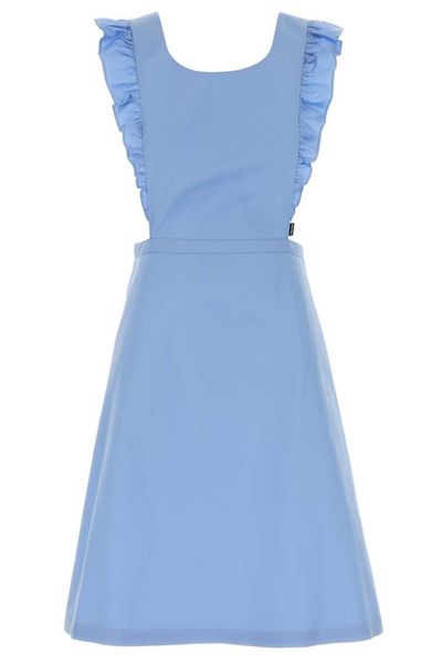 Miu Miu Ruffled Sleeveless Midi Dress