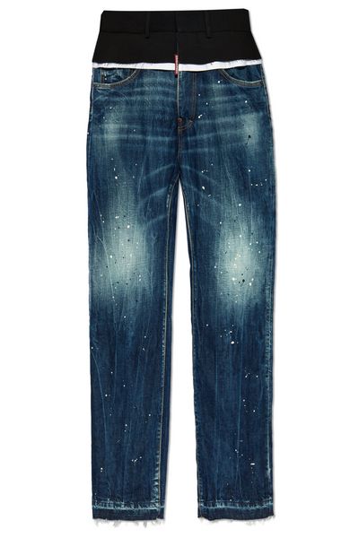 Dsquared2 Paint Splatter-Detailed Distressed Denim Jeans