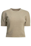 Khaite Golden Short-Sleeve Knitted Jumper