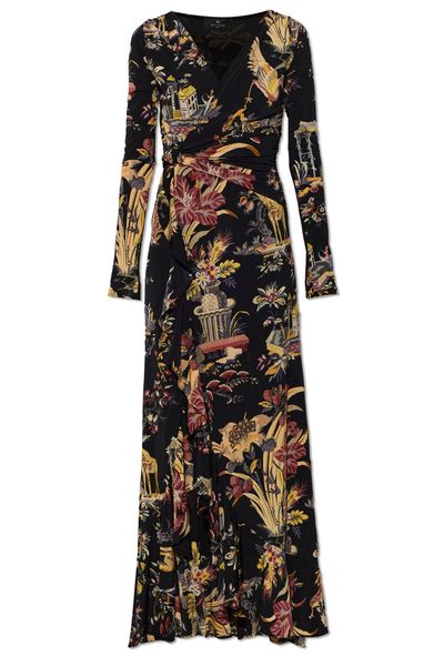 Etro Wrap Printed Maxi Dress