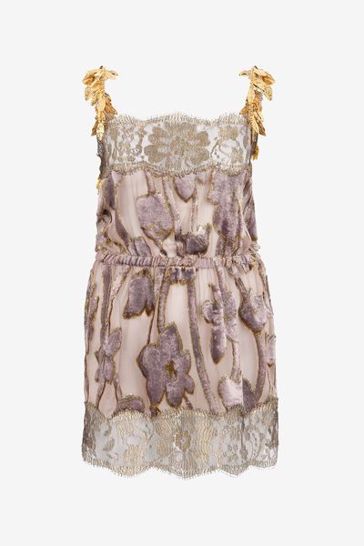 Roberto Cavalli Floral Macramé Mini Dress