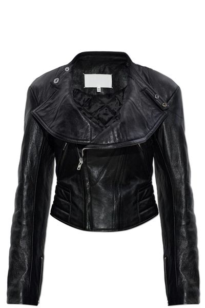 Maison Margiela Folded Collar Leather Jacket
