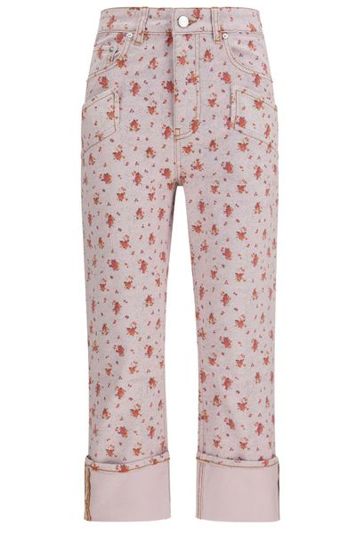 Ganni Floral Turn-Up Capri Jeans