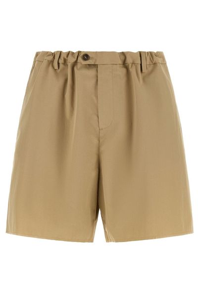 MM6 Maison Margiela Gathered Waist Frayed-Detail Shorts