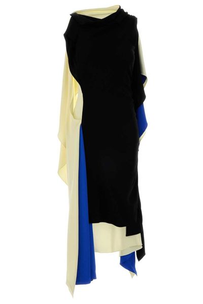 Loewe Asymmetric Layered Draped Dress