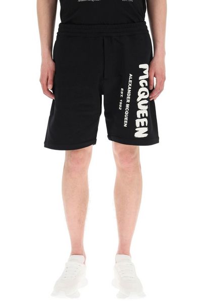 Alexander McQueen Logo Graffiti Bermuda Shorts