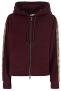 Burberry Checked-Band Zip-Up Hoodie