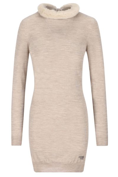 Fendi Long Sleeved Cut-Out Detailed Dress