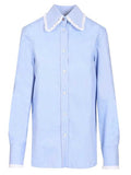 Valentino Ruffled Trim Long-Sleeve Shirt