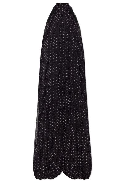 ROTATE Tie-Neck Polka Dot Printed Jumpsuits