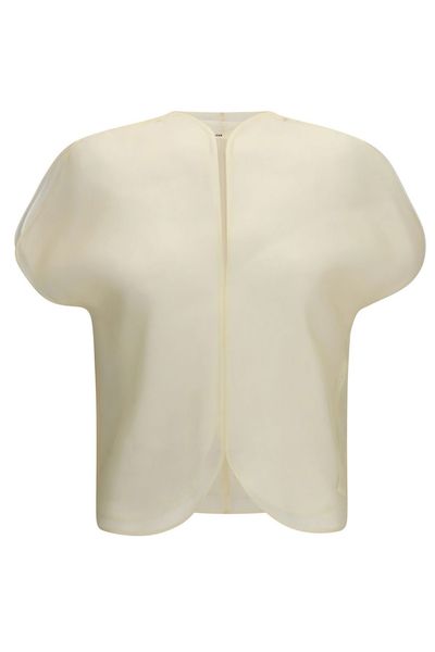 Khaite Sheer Sculpted-Sleeve Top