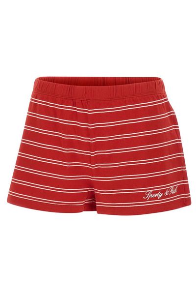 Sporty & Rich Striped Logo Jersey Shorts