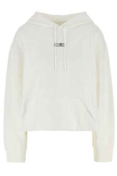 MM6 Maison Margiela Logo Detailed Drawstring Hoodie