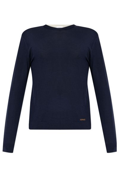 Versace Embroidered Knitted Crewneck Jumper