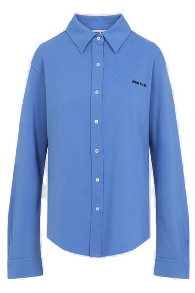 Miu Miu Logo-Embroidered Button-Up Shirt