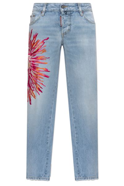 Dsquared2 Jenna Embroidered Straight-Leg Jeans