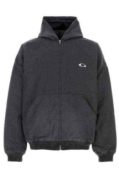 Balenciaga Loop Sports Icon Embroidered Zipped Hoodie