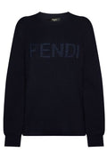 Fendi Maxi Logo Ribbed Knitted Sweater