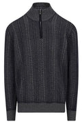 Brunello Cucinelli Textured Zip Mock-Neck Knitted Sweater