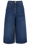 Brunello Cucinelli Logo Patch Wide-Leg Cropped Jeans