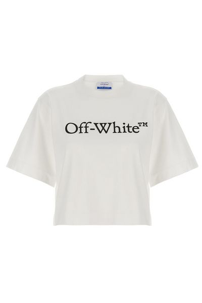 Off-White Logo Printed Crewneck Cropped T-Shirt