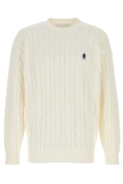Prada Logo-Embroidered Crewneck Jumper