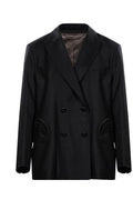 Blazé Milano Doubloe-Breasted Pinstriped Blazer