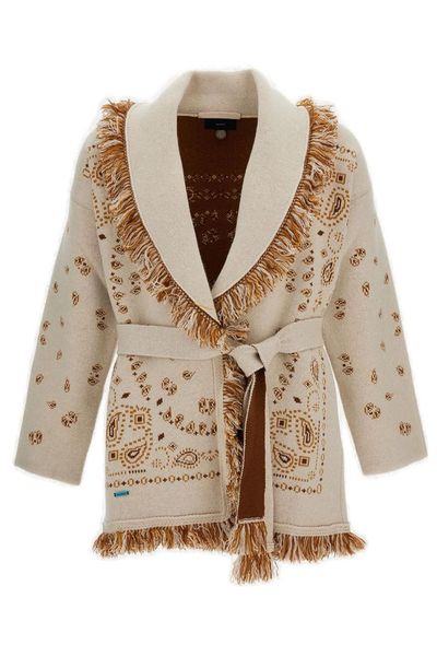 Alanui Fringed Belted Cardigan