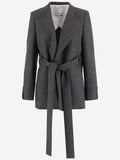 SA SU PHI Belted Herringbone Blazer
