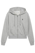 AMI Paris de Coeur Zipped Drawstring Hoodie