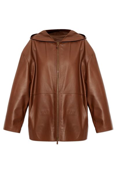 Max Mara Acinoso Leather Hooded Jacket